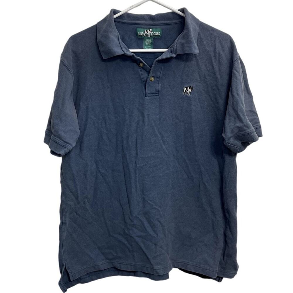 Vintage Men's Blue Big Dogs Polo‎ Shirt Preppy Size L